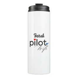 Garrafa Térmica Tipografia de Esposa de Piloto & Avião Simples,Min