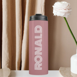 Garrafa Térmica Tipografia Moderna Dusty Rosa Personalizada