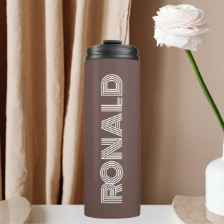 Garrafa Térmica Tipografia Moderna Taupe Personalizada