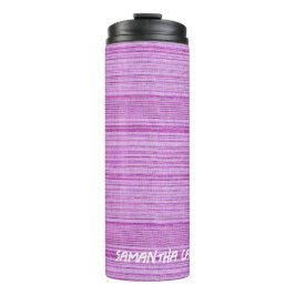 Garrafa Térmica Tiras cor-de-rosa com nome personalizado