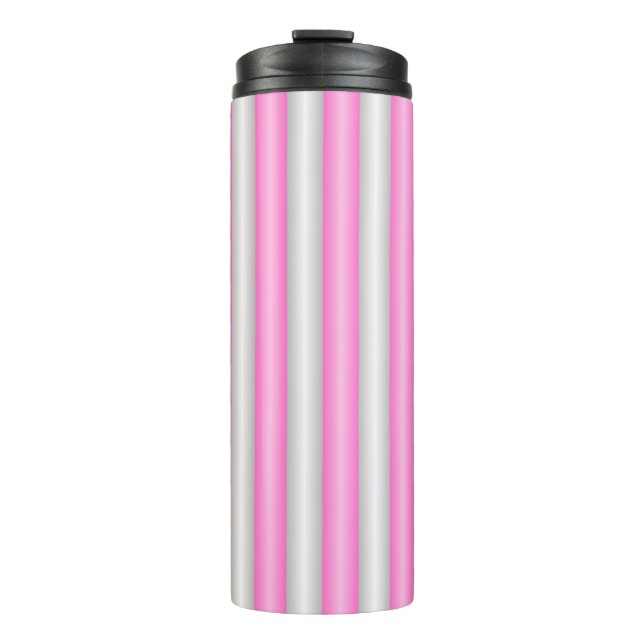 Garrafa Térmica Tiras Rosa Neon Modernas com Efeito 3D (Frente)