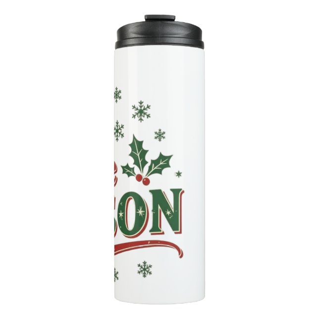 Garrafa Térmica Tis the season elegant minimal Santa christmas  (Frente)