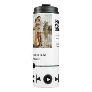 Garrafa Térmica tocador de música personalizado casal amor código