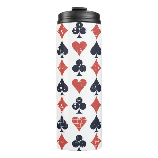 Garrafa Térmica Tocando Cartões: Grunge Abstrato Patterno (Frente)