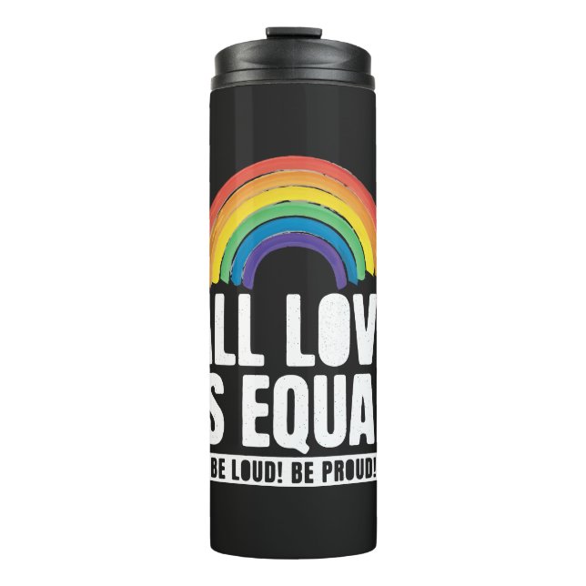 Garrafa Térmica Todo Amor é Orgulho Igual LGBT Direitos Iguais Arc (Frente)