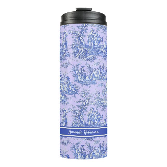 Garrafa Térmica Tóile de jouy azul roxa da vinheta (Frente)