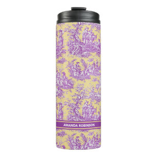 Garrafa Térmica Tóile de jouy, roxo, de jouy, impresso