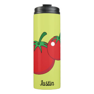 Garrafa Térmica Tomate Vermelho Adicione seu nome ou texto