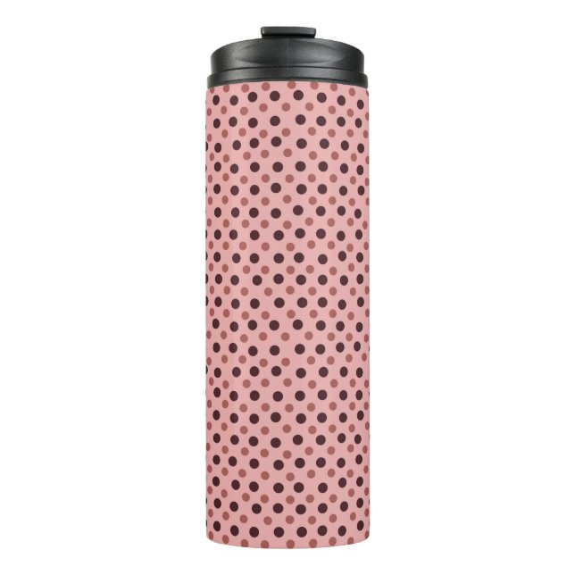 Garrafa Térmica Tons de Bolinhas Cor-de-Rosa (Frente)