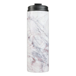 Garrafa Térmica Toque de Mármore Cinza e Branco Rosa Suave Tendênc