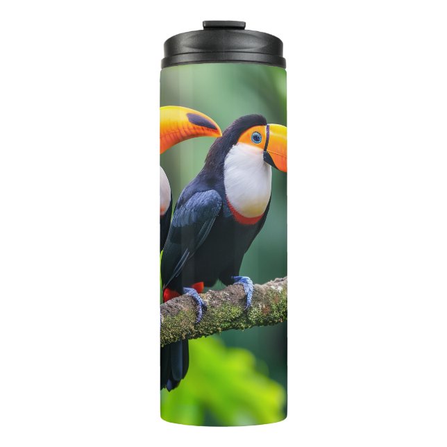 Garrafa Térmica Toques tropicais de nome personalizado (Frente)