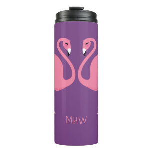 Garrafa Térmica Torneira de monograma personalizado dos Flamingos