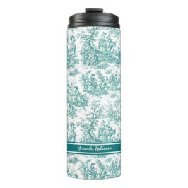 Garrafa Térmica Torquoise teal de jouy impressa