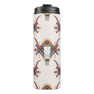 Garrafa Térmica Touro Tribal Caveira: Boho Sem Semente
