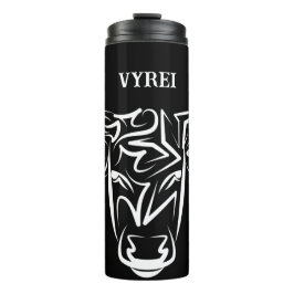 Garrafa Térmica Touro Tribal Negro e Branco / Ox