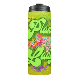 Garrafa Térmica Trabalho de arte Floral Vibrante Com Texto "Senhor