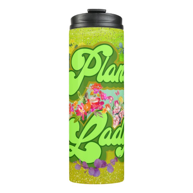 Garrafa Térmica Trabalho de arte Floral Vibrante Com Texto "Senhor (Frente)