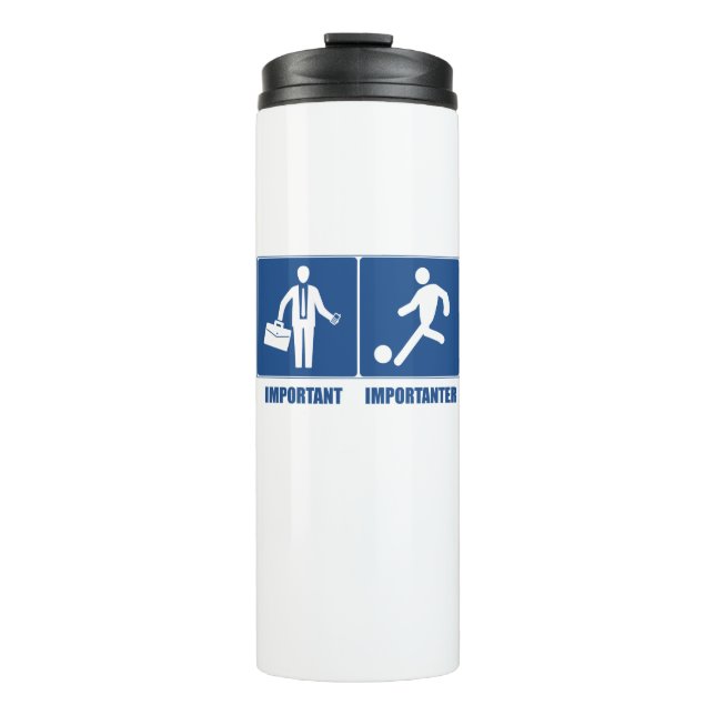 Garrafa Térmica Trabalho É Importante, Futebol É Importante (Frente)