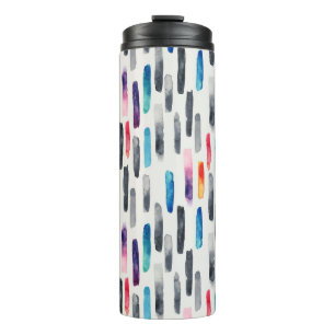 Garrafa Térmica Traços de pincel de aquarela, padrão sem costura c