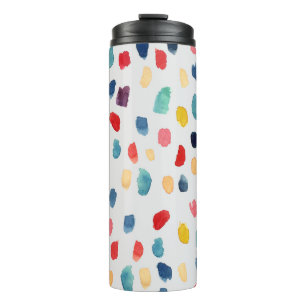 Garrafa Térmica Traços do Pincel de Aquarela: Abstrato sem costura