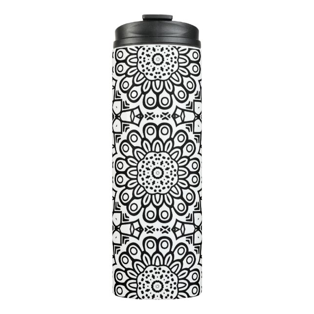 Garrafa Térmica Traditional sunflower batik pattern ornamentscroll (Frente)