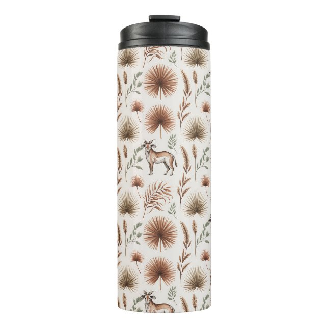 Garrafa Térmica Travel mug with a pattern of brown and green (Frente)