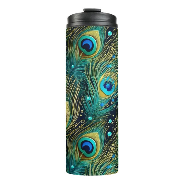 Garrafa Térmica Travesseiro decorativo de Paixão de Peacock (Frente)