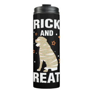 Garrafa Térmica Treats Truks Rottweiler Fumaça de Halloween Mamã