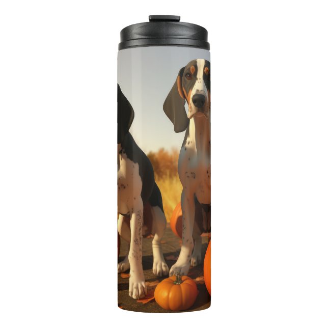 Garrafa Térmica Treing Walker Coonhound Puppy Autumn Pumpkin (Frente)