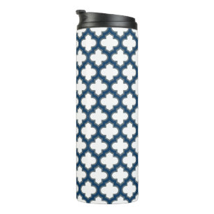 Garrafa Térmica Trellis, Latite, Quatrefoil, de cor branca e Marin