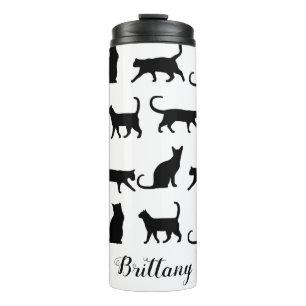 Garrafa Térmica Trendy Black Cat Silhouettes   Personalizado