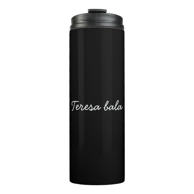 Garrafa Térmica Trendy Monogram Modern Black Script Personalized (Frente)