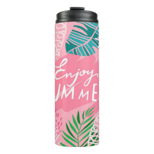 Garrafa Térmica Trendy Vintage no verão trópico. Amarrar o sumário