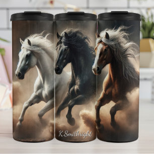 Garrafa Térmica Três Cavalos Selvagens Galope Polvorento