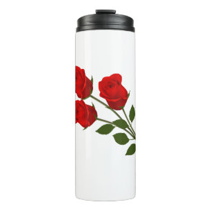 Garrafa Térmica Três Rosas vermelhas