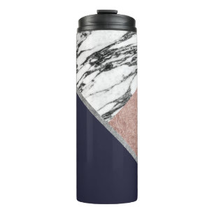 Garrafa Térmica Triângulo Dourado cor-de-rosa dos azuis marinhos
