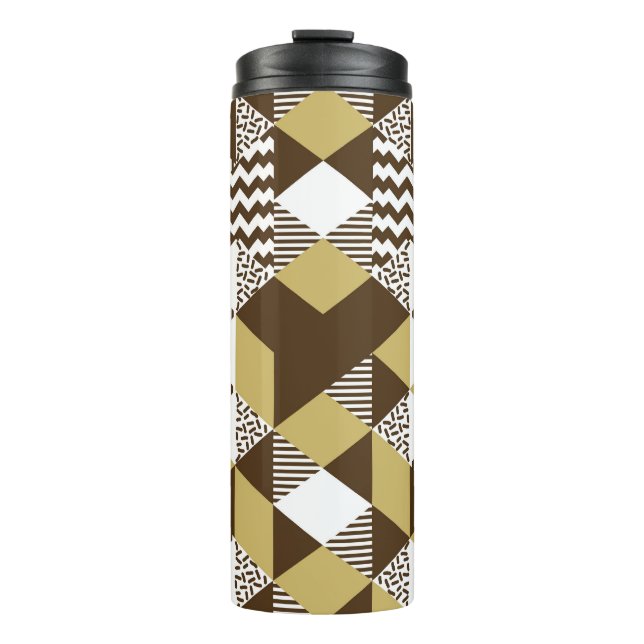 Garrafa Térmica Triângulo sem costura: moda geométrica do ouro. (Frente)