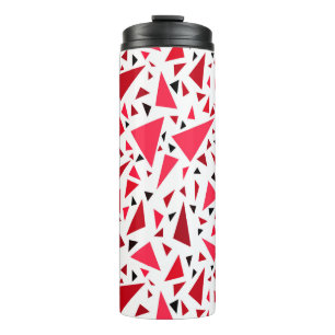 Garrafa Térmica triângulos vermelhos de crimson sobre fundo retror
