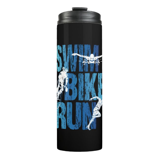 Garrafa Térmica Triathlon - Natação Bike Run (Frente)