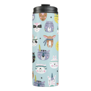 Garrafa Térmica Tribal Cute Animal: Padrão Boho