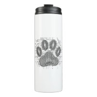 Tribal Dog Paw Imprimida Em Fundo Distinto