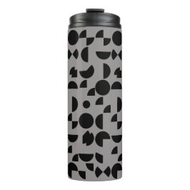 Garrafa Térmica Tribal Geométrico Moderno da Cinza Negra