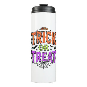 Garrafa Térmica Trick Halloween Tratamento Engraçado Teia de Aranh