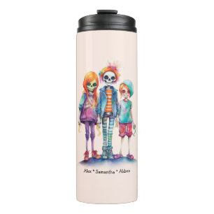 Garrafa Térmica Trio Zombie Adorável Pastel - Halloween Bonito