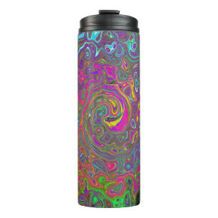 Garrafa Térmica Trippy Hot Pink Abstrato Retro Liquid Swirl