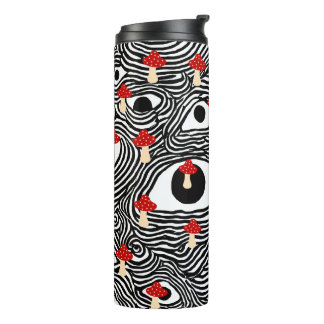Garrafa Térmica Trippy Mushroom Travel Mug - Funky Eye Design Cup