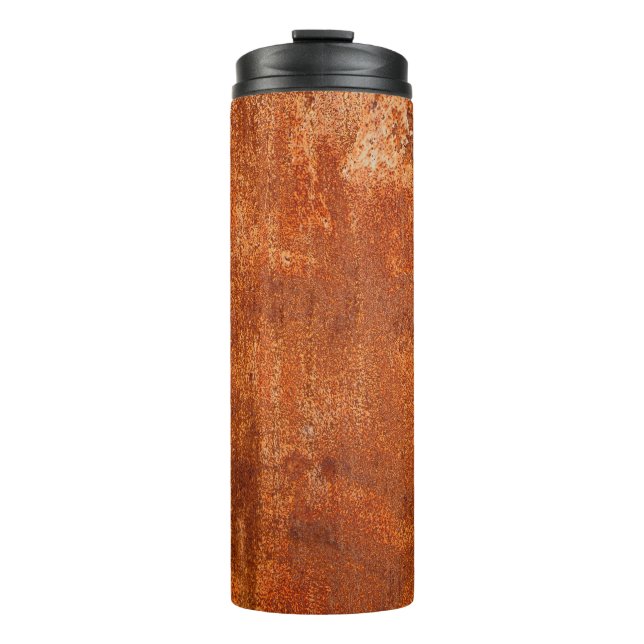 Garrafa Térmica Triturar textura de metal enferrujado. Corrosão en (Frente)