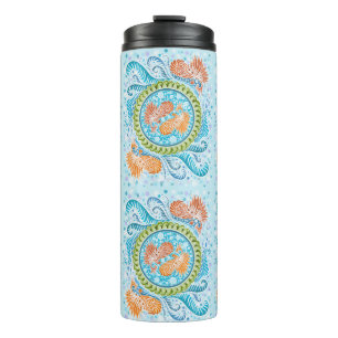 Garrafa Térmica Tropical Koi Mandala Arte Zen do Oceano Vibrante