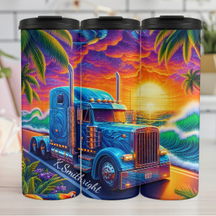 Garrafa Térmica Tropical Sunset Semi Truck Ocean