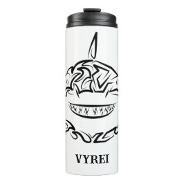 Garrafa Térmica Tubarão-branco-Excelente-tribal preto e branco